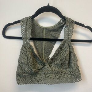Aerie Olive Lace Bralette Sz M
